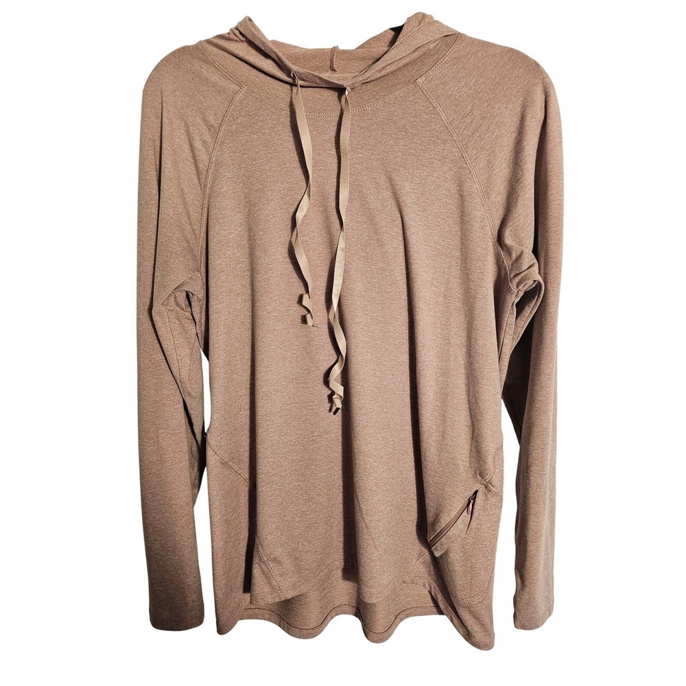 Marika Womens Med Activewear Hoodie Sweatshirt Rose Heathered Thumbholes Pockets
